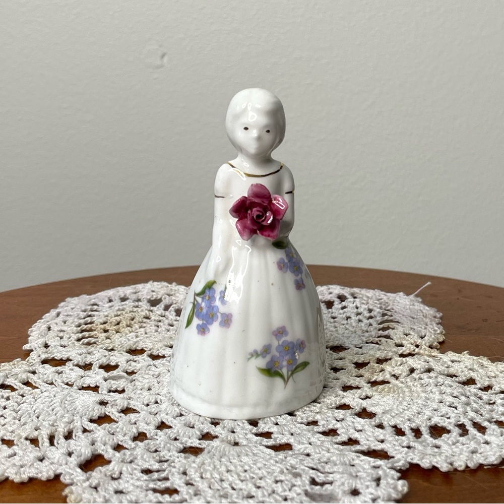 Vintage Royal Staffordshire Bone China Female Figure Bell